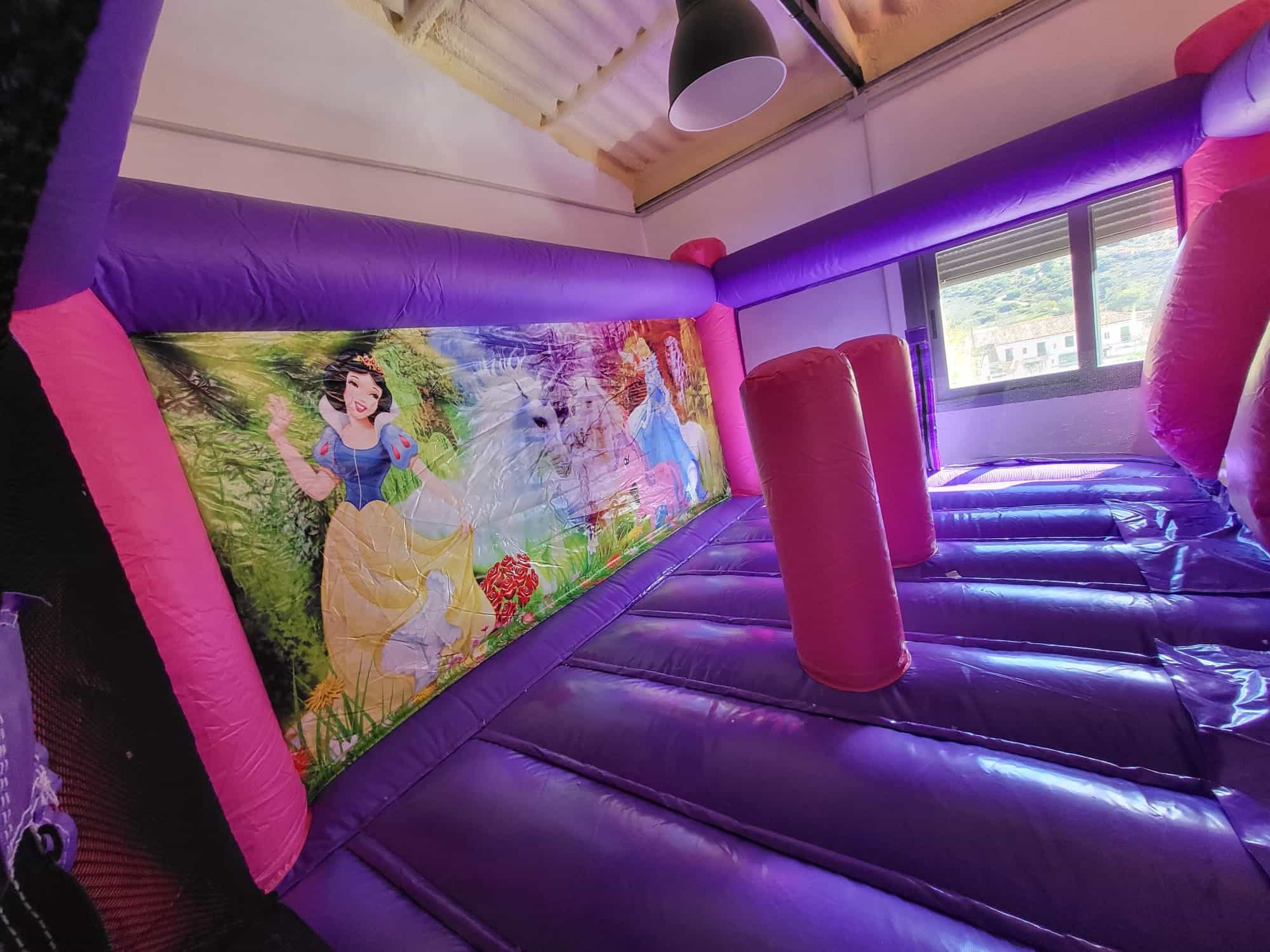 Castillo Hinchable Doble Tobogan Princesas y Unicornios